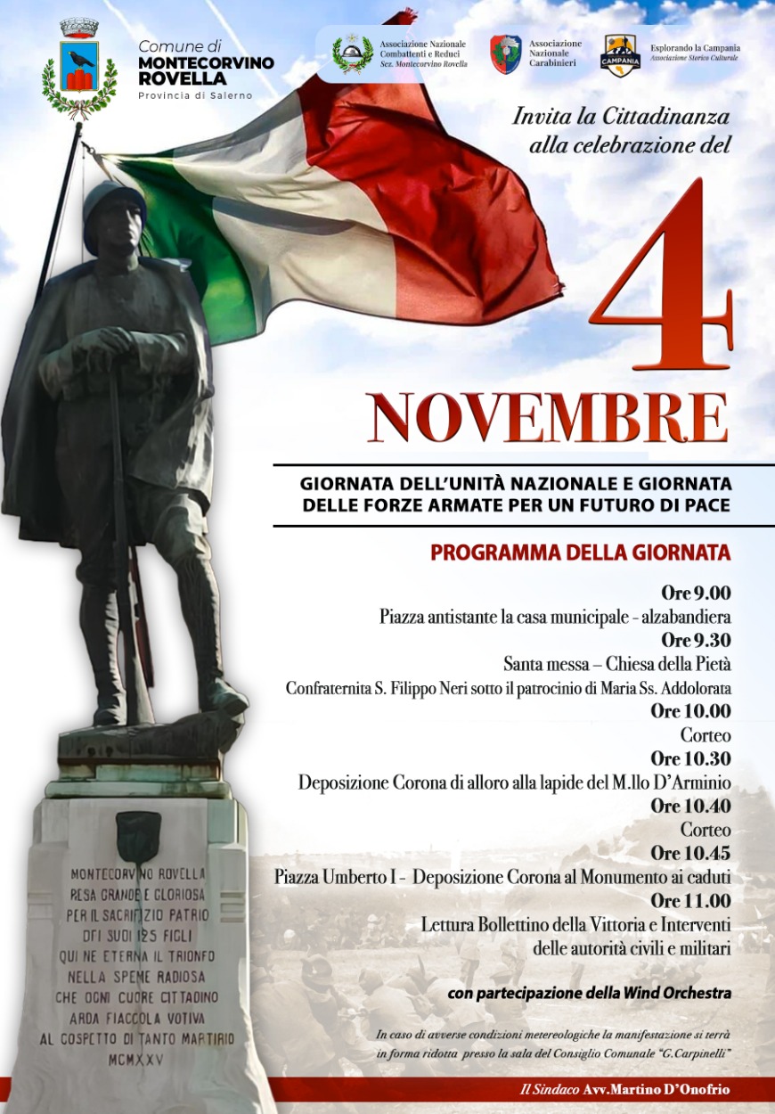 4 Novembre - Giornata dell'Unità Nazionale e delle Forze Armate